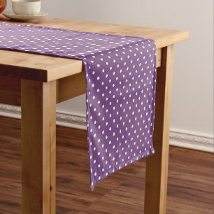 Modern Purple Polka Dot Pattern Short Table Runner