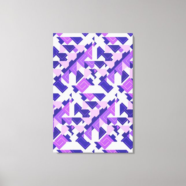 Modern Purple Prism Abstract Geometric Canvas Art (Front)