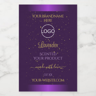 Modern Purple Product Labels Gold Glitter Add Logo