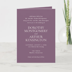 Modern Purple QR Code Elegant Wedding Invitation
