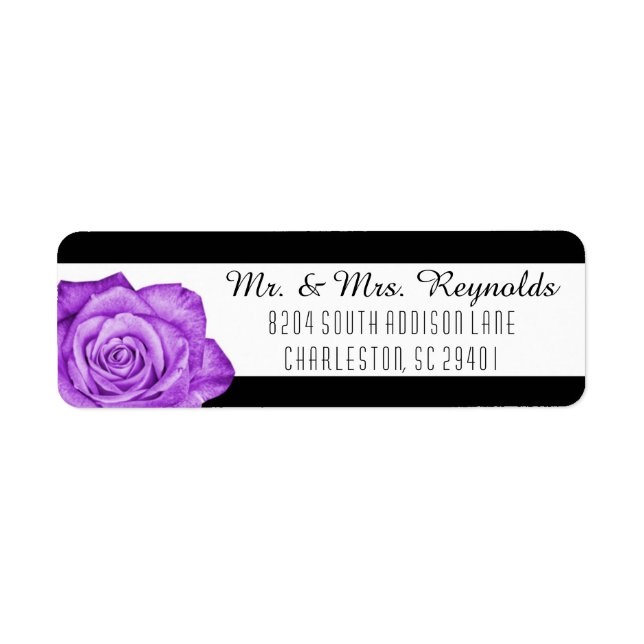Modern Purple Rose Black & White Striped Custom (Front)