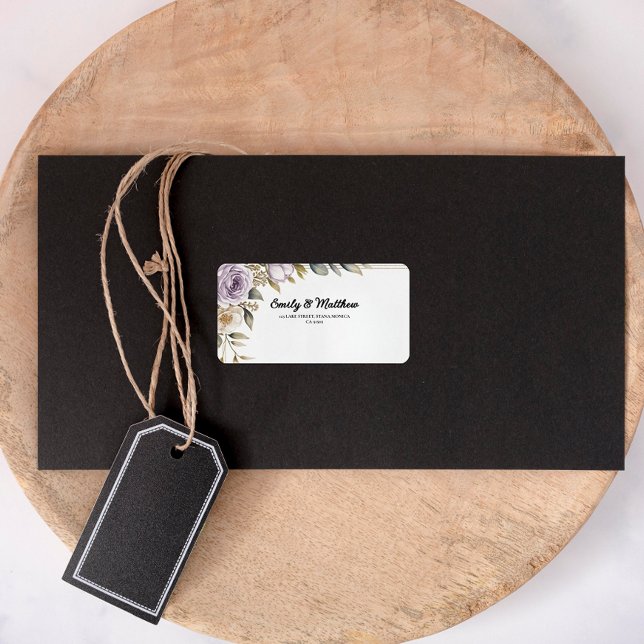 Modern Purple Rose Designer Return Address Labels (Creator Uploaded)