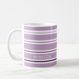 Modern Purple Shades Stripe Personalized Coffee Mug