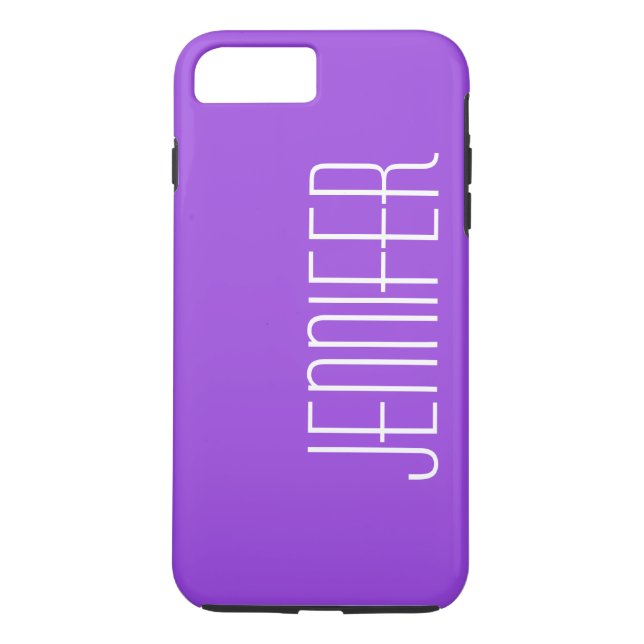 Modern Purple, Simple Minimalist, Jumbo Name Case-Mate iPhone Case (Back)