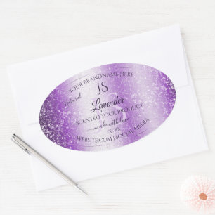 Modern Purple Soft Glitter Product Labels Monogram