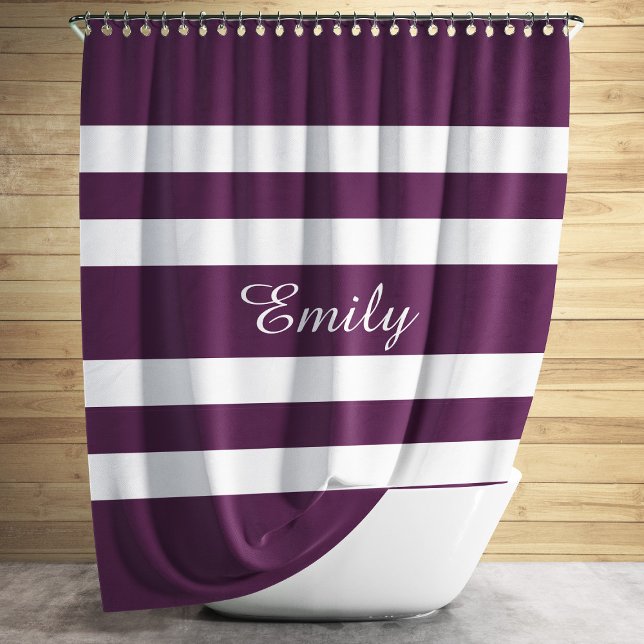 Modern Purple Striped Pattern Name (Modern Purple Striped Pattern Name Shower Curtain)