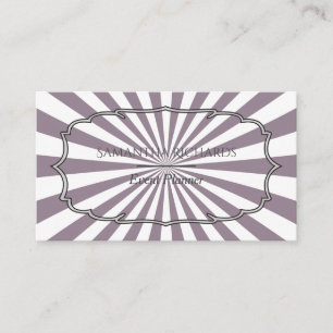 Modern Purple Sunbeam Striped Business Card
