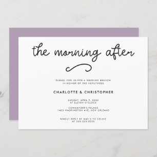 Modern Purple The Morning After Post Wedding Invitation