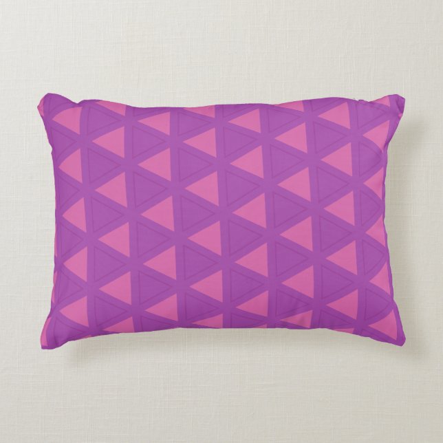 Modern Purple Triangle Pattern Accent Pillow (Front)
