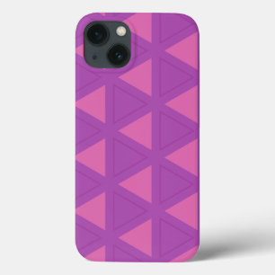 Modern Purple Triangle Pattern iPhone 13 Case