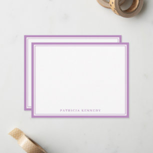 Modern Purple Two Border Name Personalized Card