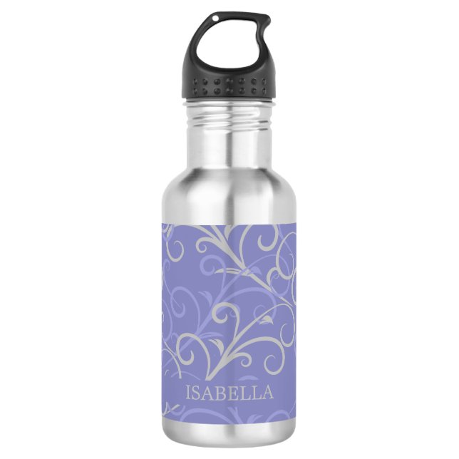 Modern Purple Very Peri Swirl Pattern  532 Ml Water Bottle (Front)