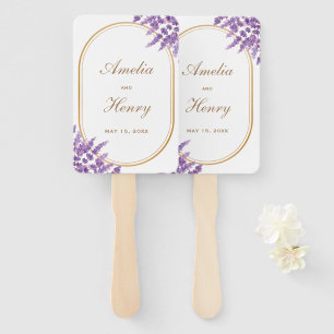 Modern Purple Violet Lavenders Floral Wedding  Hand Fan