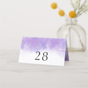Modern Purple Violet Wedding Folded Place Card