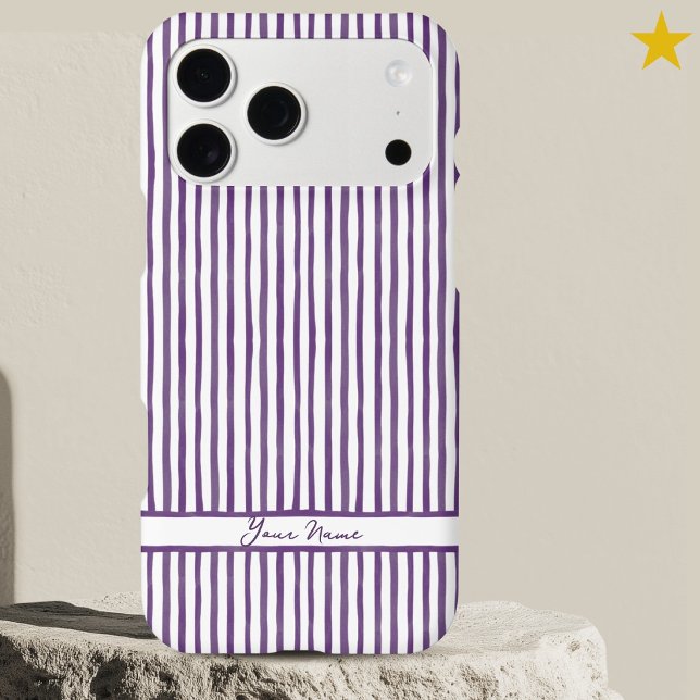 Modern Purple Watercolor Stripes Custom Name  (Creator Uploaded)