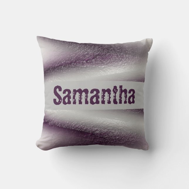 Modern Purple White Bold Abstract Baby  Throw Pillow (Front)