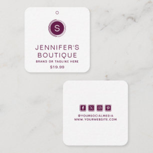 Modern Purple White Boutique Branding Calling Card