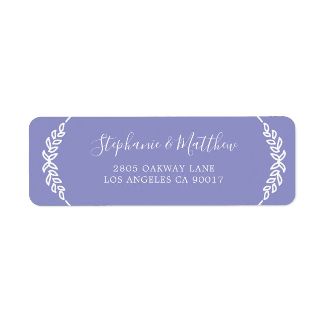 Modern Purple White Leaf Foliage Elegant Wedding (Front)
