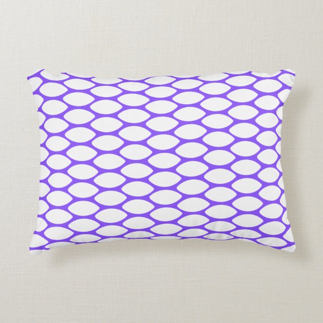 Modern Purple White Pattern Accent Pillow (Front)
