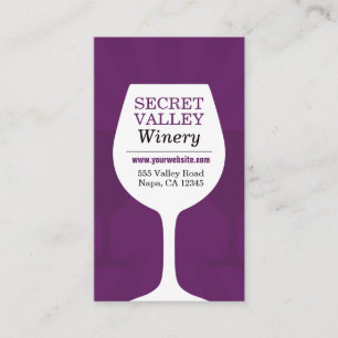 Modern Purple Winery Business Card