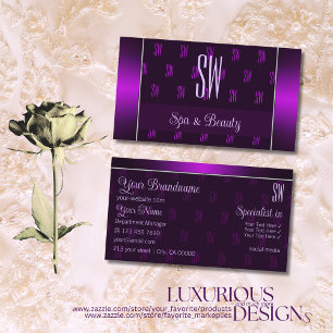 Modern Purple with Initials Professional Stylish Business Card