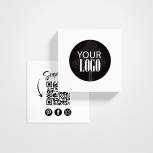 Modern QR Code Add Your Logo Custom Square Business Card