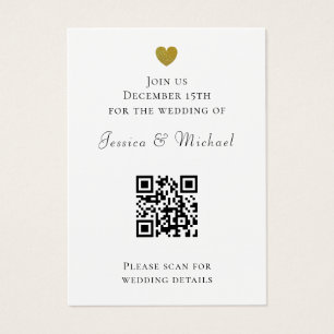 Modern QR Code All in One White Wedding Invitation