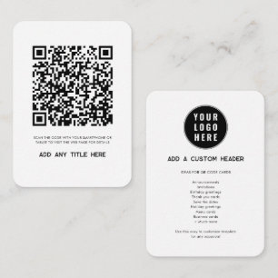 Modern QR Code and Business Logo Custom Card