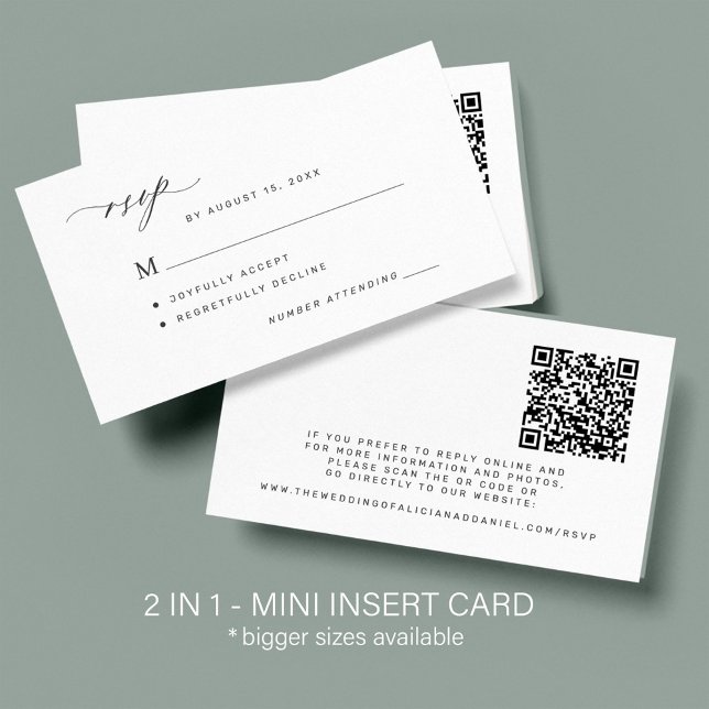 Modern QR code and classic wedding response RSVP Enclosure Card (Creator Uploaded)