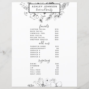 Modern QR Code Black White Spa 3 Services Menu