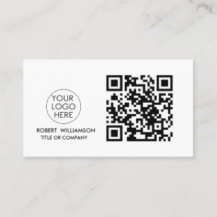 Modern QR Code Business Card with Custom Logo