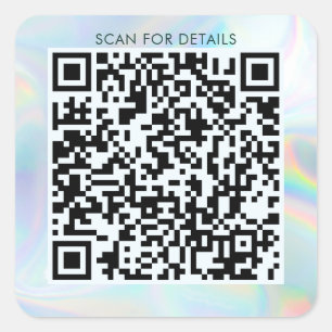 Modern QR Code Business Holographic Square Sticker