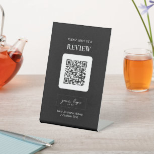 Modern QR code Business Review Pedestal Sign
