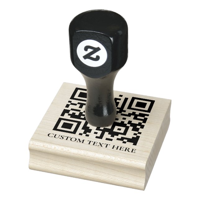Modern QR Code Custom Text Branding Design Rubber Stamp (Stamp)