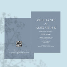 Modern QR Code Dusty Blue Wedding
