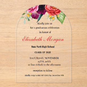 Modern QR Code Graduation 2025 Acrylic Invitations