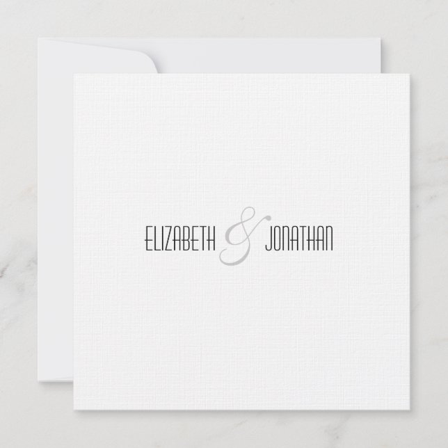 Modern QR Code Linen Wedding Invitation (Front)