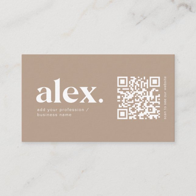 Modern QR Code Logo Business Card (Front)