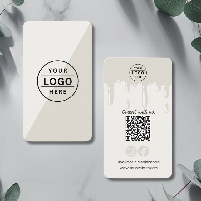 Modern QR Code Logo Pink Bakery  Business Card (Creator Uploaded)