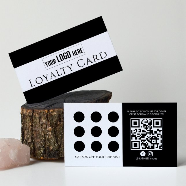 Modern QR Code Loyalty Customer Stamp or Punch Discount Card (Creator Uploaded)
