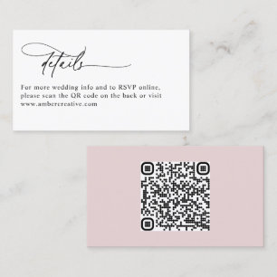 Modern QR Code Minimalist Wedding Enclosure Card