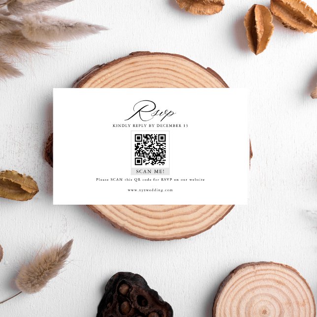 Modern QR Code Minimalist Wedding RSVP Enclosure Card (Creator Uploaded)
