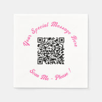 Modern QR Code Napkins with Your Special Text