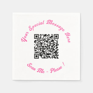 Modern QR Code Napkins with Your Special Text