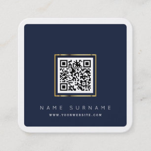 Modern QR code networking scannable logo simple  Square Business Card
