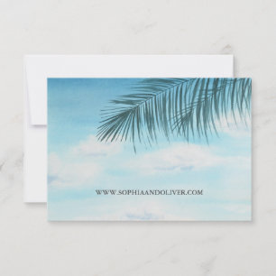 Modern QR Code Ocean Blue Beach Wedding RSVP Card