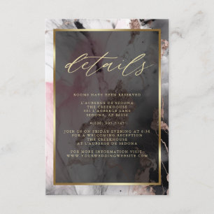Modern QR Code Paint Abstract Rose Charcoal Gold Enclosure Card