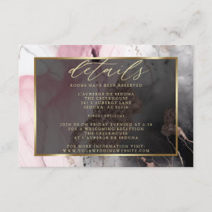 Modern QR Code Paint Abstract Rose Charcoal Gold Enclosure Card