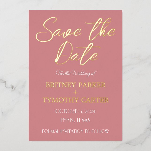 Modern QR Code Photo Dusty Rose Script Wedding (Front)