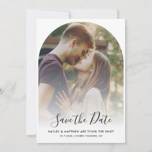Modern QR Code Photo RSVP Wedding Save The Date